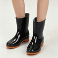 Rain Boots Women PVC Durable Waterproof Shoes Comfort Non-Slip Mid Calf ...