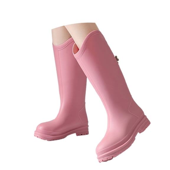 Rain Boots Women,Rain Boots Outdoor Comfortable Lightweight Mid Calf Rain Shoes Hiking Camping,Womens Rain Boots,Pink,8.5