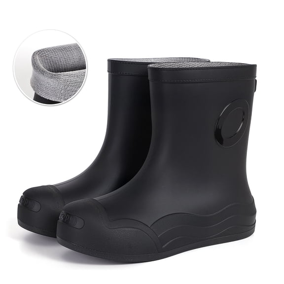 Rain Boots Women,Rain Shoes Outdoor Casual Short Boots Hiking Camping Water Activities Lightweight,Womens Rain Boots,Black,9
