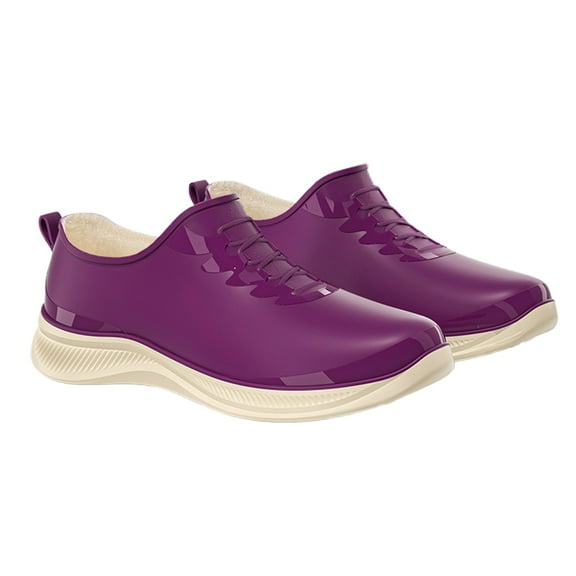 Rain Boots Women,Rain Shoes Outdoor Low Heel Casual Comfortable Walking Hiking Camping Daily,Womens Rain Boots,Purple,8