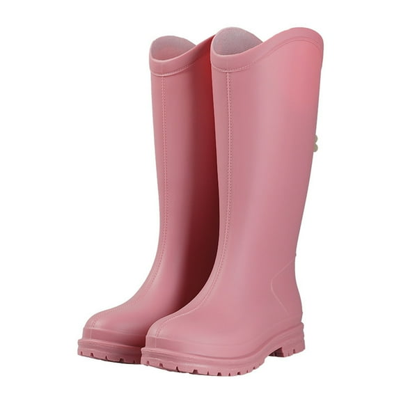 Rain Boots Women Waterproof Non- Casual Shoes Long Rain Boots Wide Calf For Gardening Outdoor Work And Everyday Wear Rain Boots Pink