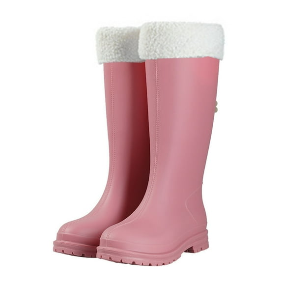 Rain Boots Women Waterproof Non- Casual Shoes Long Rain Boots Wide Calf For Gardening Outdoor Work And Everyday Wear Rain Boots Pink