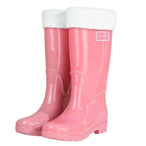Rain Boots Women Waterproof Non-Slip Casual Shoes Long Rain Boots Wide Calf For Gardening Outdoor Work And Everyday Wear Rain Boots Pink