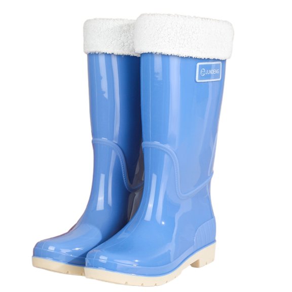Rain Boots Women Waterproof Non-Slip Casual Shoes Long Rain Boots Wide Calf For Gardening Outdoor Work And Everyday Wear Rain Boots Sky Blue