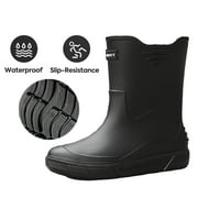 GAMBE Rain Boots for Men, Waterproof Non-Slip Rubber Mid Calf Boots, Outdoor Garden, Size 11