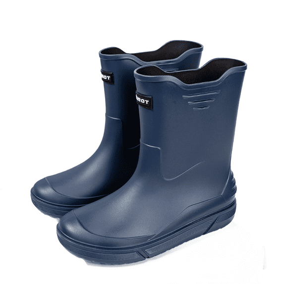 Rain Boots for Men, Waterproof Non-Slip Rubber Boots Outdoor Garden Mid Calf Muck Work Shoes, Fishing Climbing Rainboots, Size 7