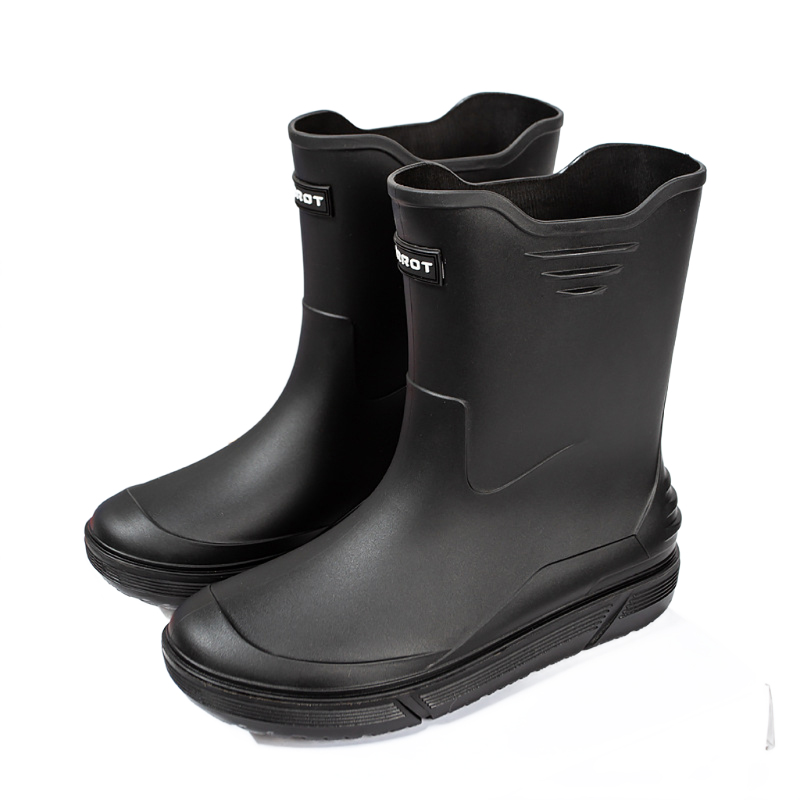 Rain Boots for Men, Waterproof Non-Slip Rubber Boots Outdoor Garden Mid Calf Muck Work Shoes, Fishing Climbing Rainboots, Size 9
