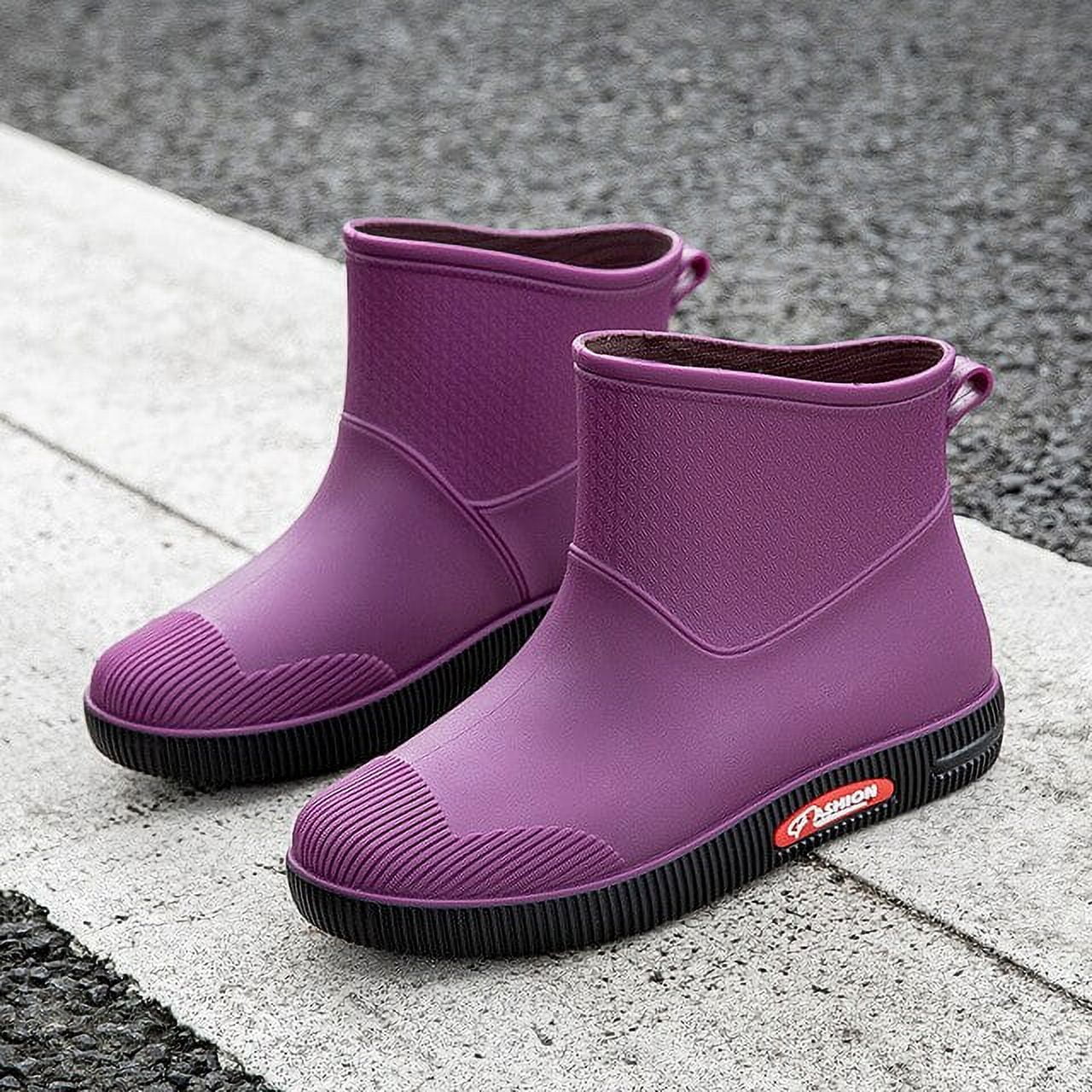 Rain Boots for Women Ankle Rubber Shoes Waterproof Galoshes Woman
