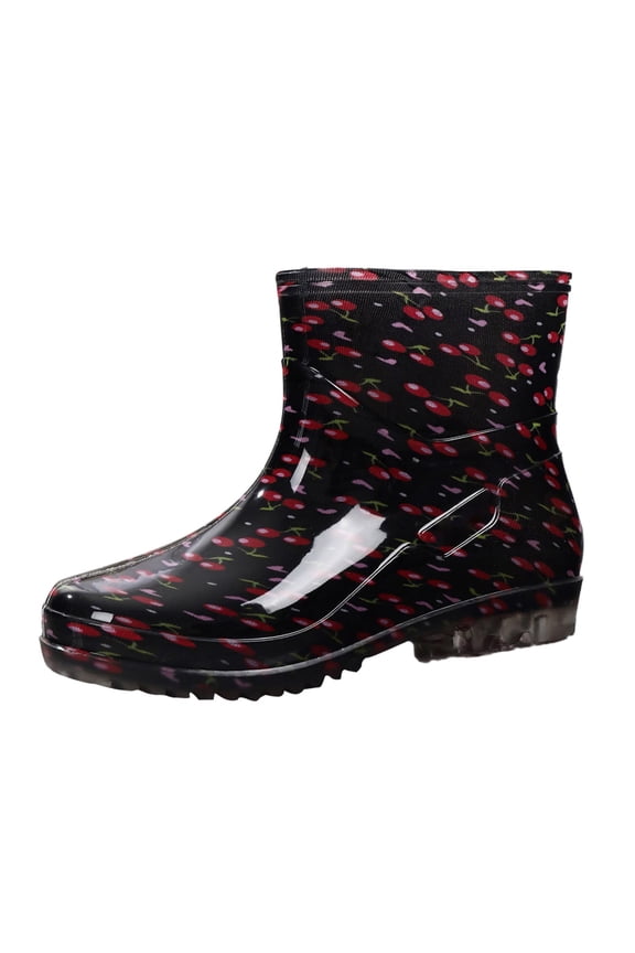 Rain Boots for Women, Lightweight Fashion Rubber Boots Mid Height Waterproof Garden Shoes Women's Summer Rain Footwear