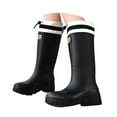 thumbnail image 1 of Rain Boots for Women Waterproof Rubber Platform High Heels Knee High Tall Rainboots Garden Mud Shoes, 1 of 6