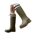 thumbnail image 1 of Rain Boots for Women Waterproof Rubber Platform High Heels Knee High Tall Rainboots Garden Mud Shoes, 1 of 8