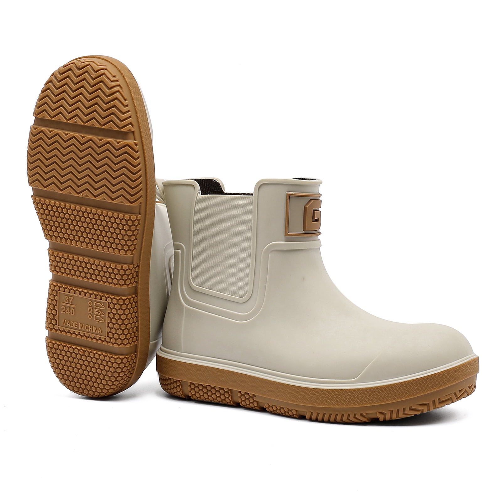 Lcamaw Deck Rain Boots Men Women, Short Waterproof Rubber Boots, Anti Slip Lightweight Water Shoes Unisex, Original Chelsea Garden Boots, Durable Fishing Boots Outdoor, Mud Work Booties