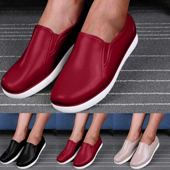 Rain Boots for Womens Waterproof Muck Boots Shallow Mouth Flat Rain Boots Women Outdoor Work Shoes