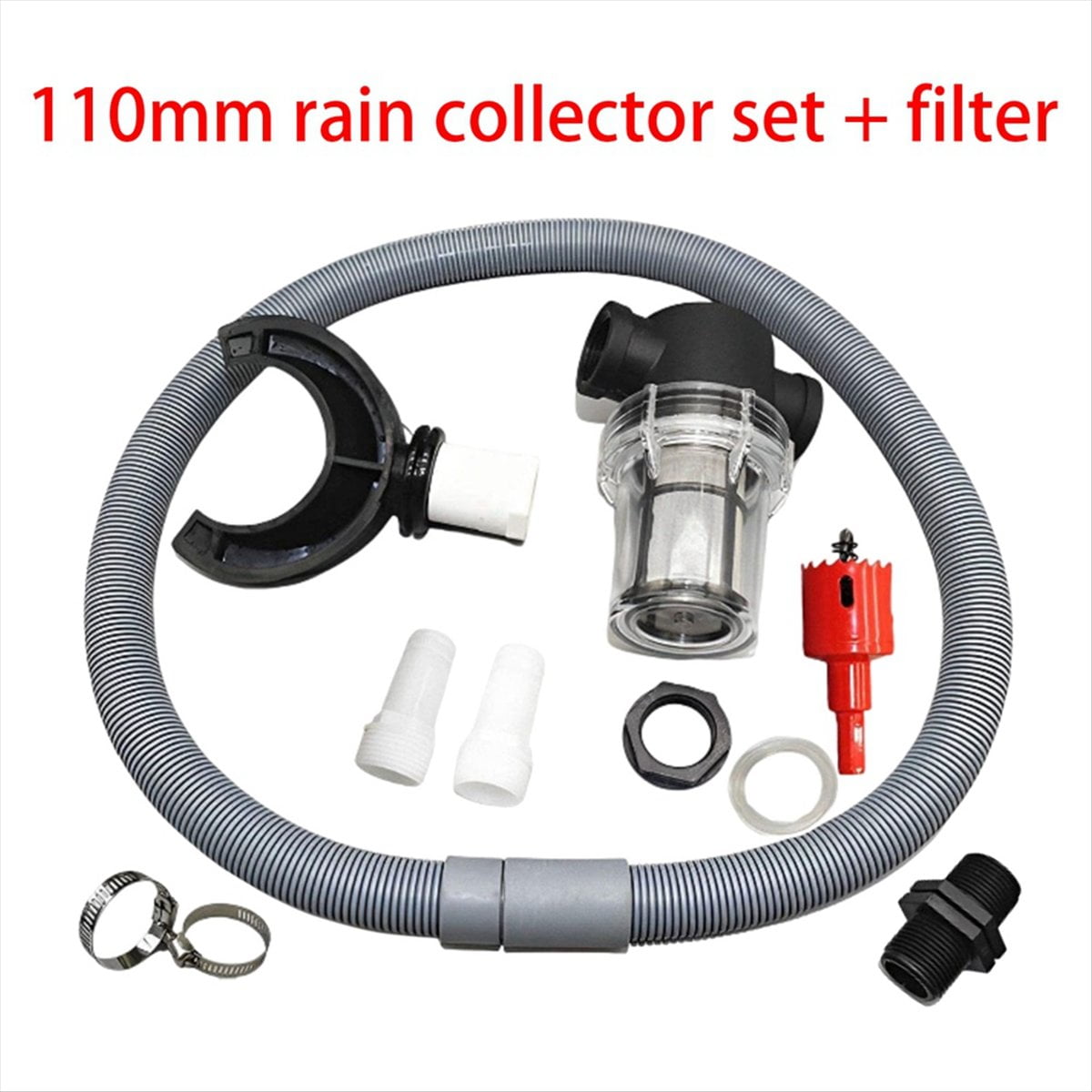 Rain Catcher Rain Diverter Rainwater Collection System 1 Set 110mm Flex Hose Sealing Rubber Ring