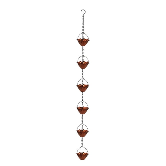 Rain Catchers Chain With Multiple Metal Flower Cup Handmade Garden Decoration Water Flows Replacement Downspout