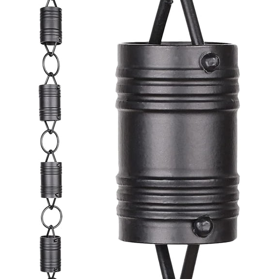 Rain Chain 8.5ft Black Aluminum Rain Chains for Outside Modern Decorative Gutter Chain.