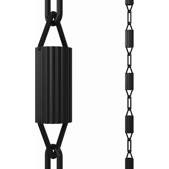 Rain Chain - Durable Black Powder-Coated Aluminum - Premium Rain Chains for Gutters