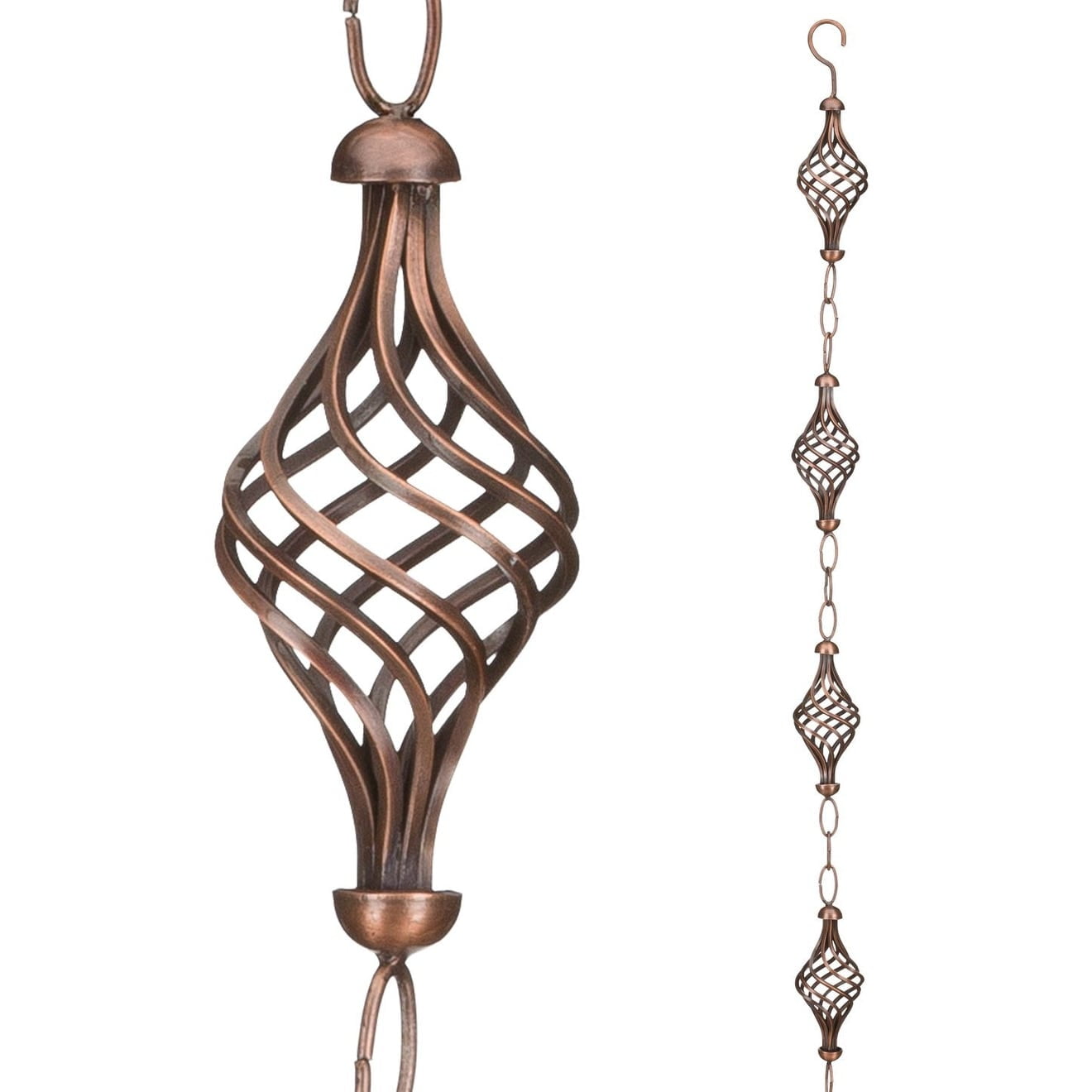 Antique Copper-Plated Finial Rain Chain with Powder Coating