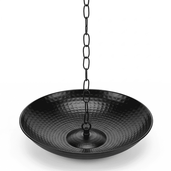 Topadorn Hammered Metal Rain Chain Basin, Outdoor Downspout Water Collection Bowl, Decorative Gutter Rain Catcher Dish, Hanging Garden Rain Chain Base for Patio & Yard Decor