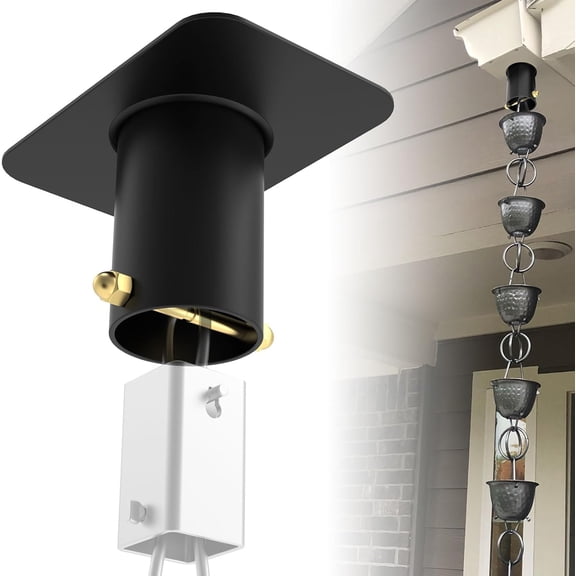 Rain Chain Gutter Adapter Black Metal Rain Chain Adapter with Bolt Rain Chain Installation for Rain Chain Outside Gutters Downspout