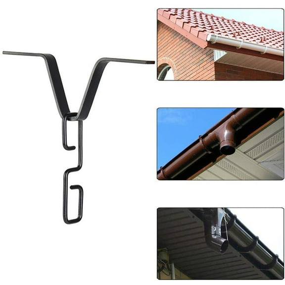 Rain Chain Gutter Adapter Chain Hook Outside Hardware V Shaped Hook Hanger Black Smile Home
