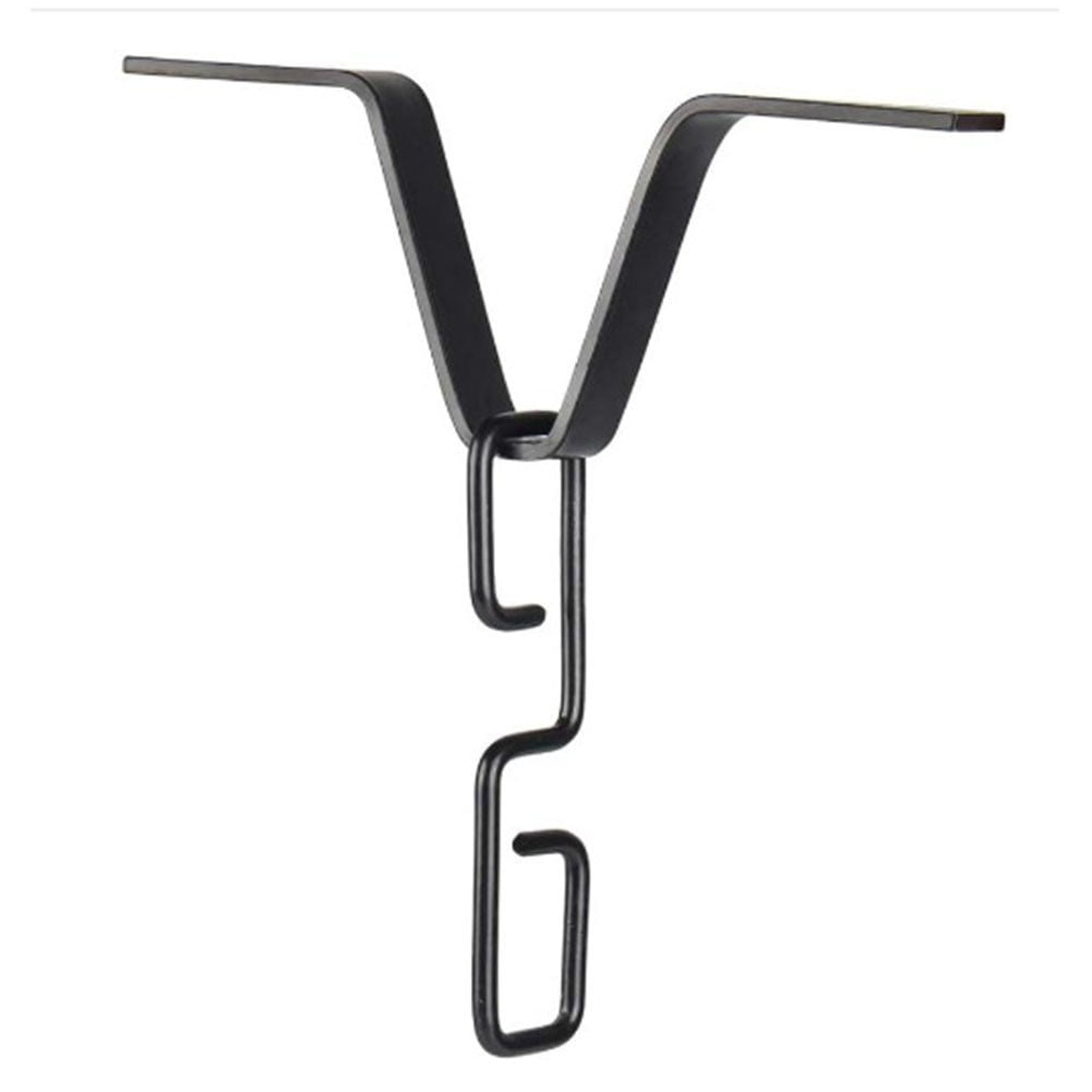 Black Iron V-Shaped Rain Chain Hook Adapter for Downspouts