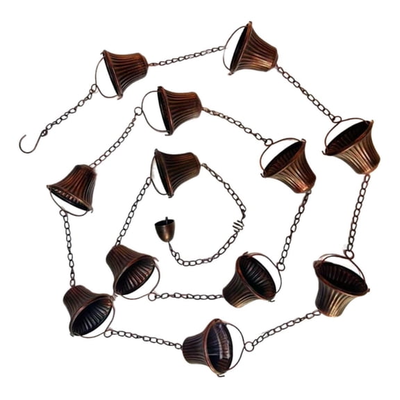 Rain Chain Metal Rainwater Catchers Chain Rainwater Diverter Retros Replace Gutter Downspout for Outdoor Shed