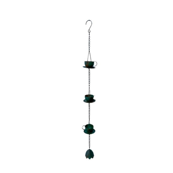 Rain Chain for Gutter Downspout Replacement with Decorative Cups and Hooks Outdoor Rainwater Drainage Chain for Home Garden Patio Use