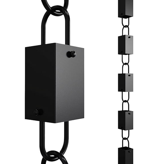 Rain Chain for Gutter with Adapter Rectangular Rain Chain Cups Gutter Downspout Water Home Display Adjustment
