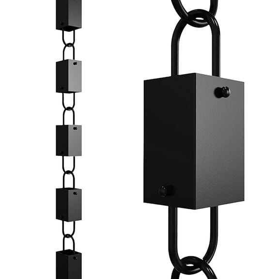 Rain Chain for Gutter with Adapter Rectangular Rain Chain Cups Gutter Downspout Water Home Display