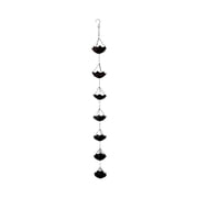 Rain Chain for Gutters, Courtyard Style Water Diverter Downspout, Decorative Drip Chain for Roof Garden Patio Black