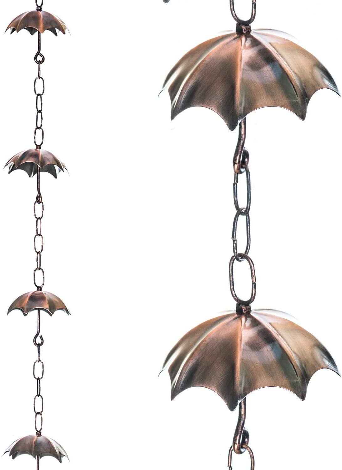 Rain Chains 72" Metal Decorative Umbrella Rain Chain Bell