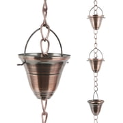 Topadorn 8.5 FT Cup Rain Chain for Gutters, Decorative Metal Rain Chain with Rain Cups, Outdoor Downspout Alternative for Garden Patio Yard Decor