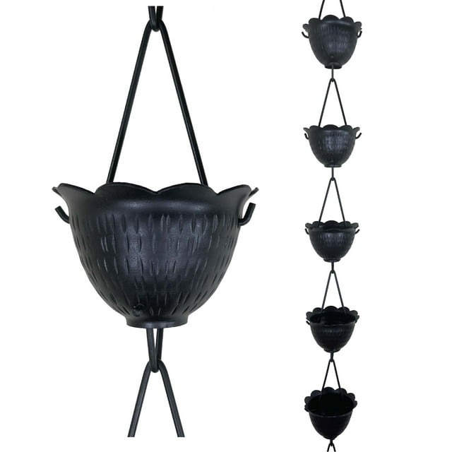 Vintage Bird Rain Chain Drain Gutters Decorated Rain Chain Garden Rain Steering Wheel Chain 8 Feet (About 2.5 ) Bronze Large Stain Glass Window