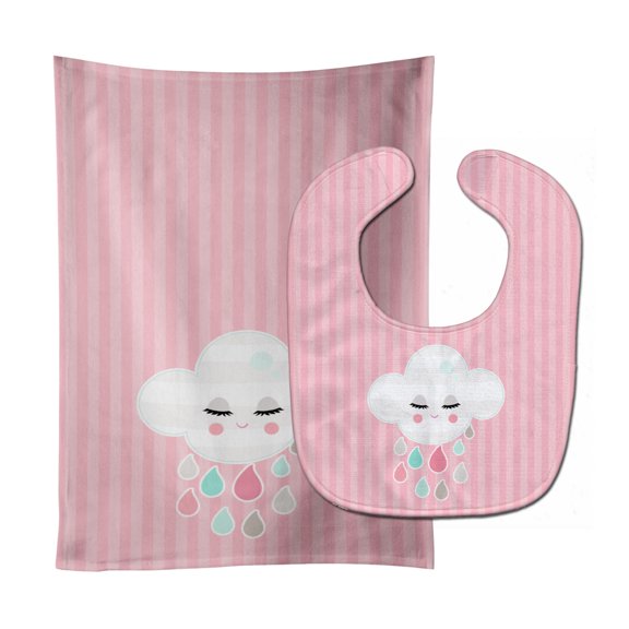 Rain Cloud Baby Bib and Burp Cloth