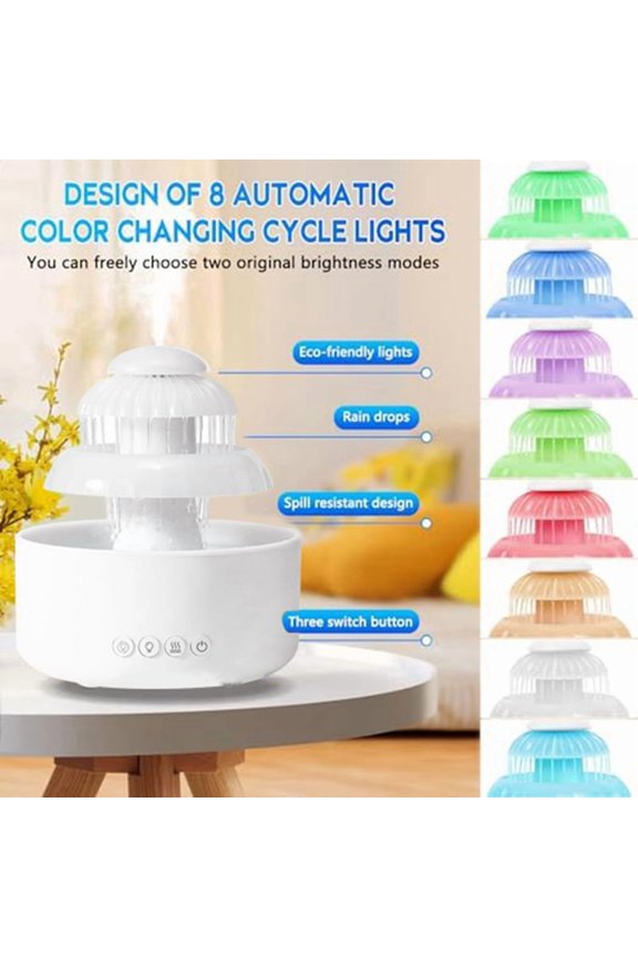 Rain Cloud Cool Mist Humidifier with Color LED Night Light for Bedroom, Office for Drying Prevention Sleep Improvement