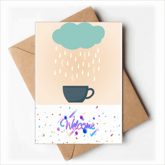 Rain Cloud Cup Sle Face Weather Welcome Back Greeting Cards Envelopes Blank