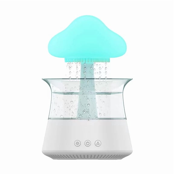 Rain Cloud Humidifier and Essential Oil Diffuser, 3-in-1 Desk Lamp with 7-Color Night Light & Soothing Rain Sounds for Relaxation and Sleep,CH06 White