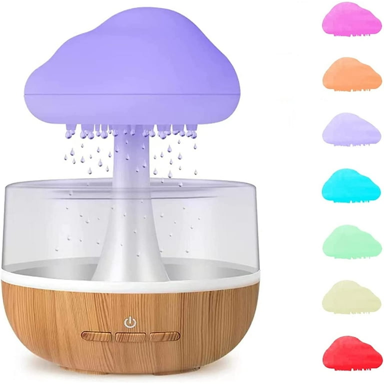 1PC Simulation Cloud Raindrop Humidifier, Creative Colorful Light Air  Humidifier,Cute Aesthetic Stuff Home Decor Room Decor Fall Winter Essential  Back