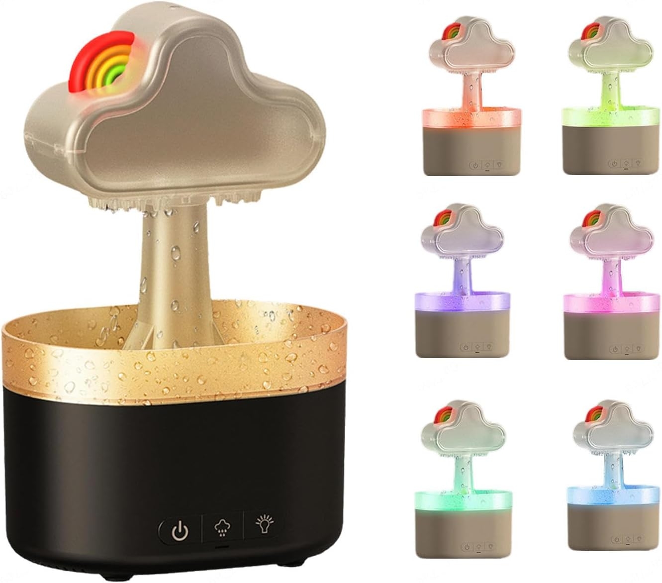 Rain Cloud Humidifier Water Drip, 7 Colors LED Light Rain Cloud ...