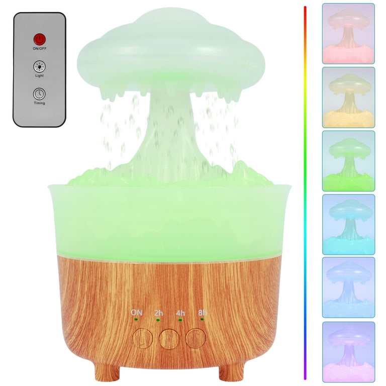 300/450ml Mushroom Rain Air Humidifier Electric Aroma Diffuser Rain Cloud  Design Relax Water Drops Sounds Colorful Night Light - AliExpress