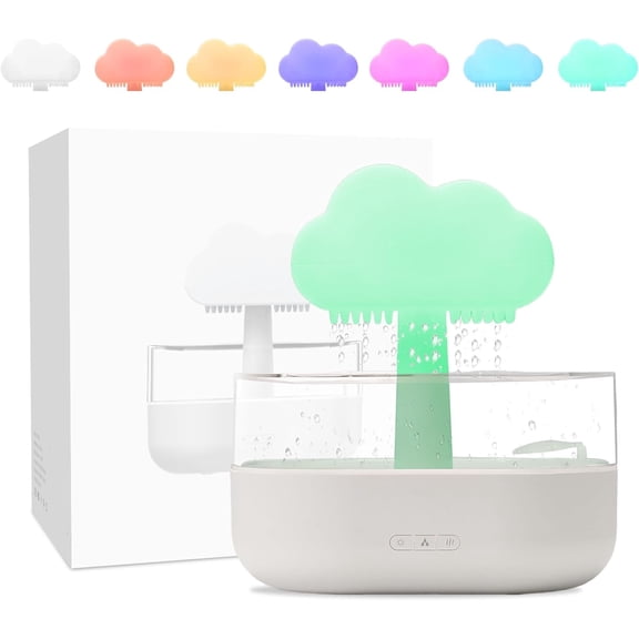 Rain Cloud Humidifier Water Drip, Mushroom Rain Lamp Waterfall, Aromatherapy Essential Oil Rain Diffuser, Raining Cloud Night Light with 7 Changing Colors for Sleeping