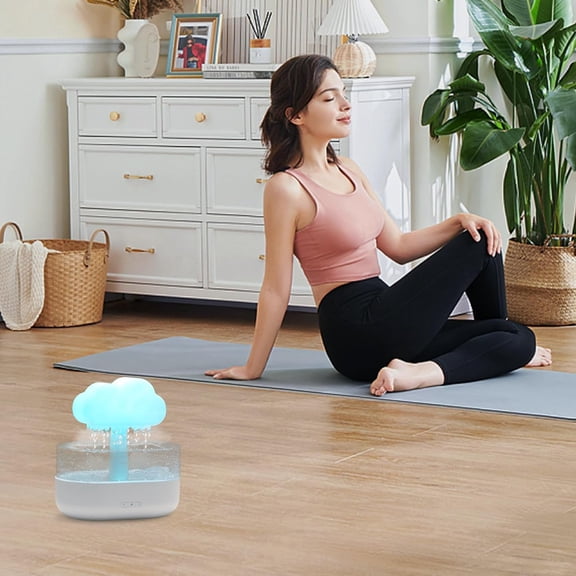 Rain Cloud Humidifier with 7 Colors Night Light, Mushroom Water Drip Aromatherapy Diffuser for Bedroom and Office