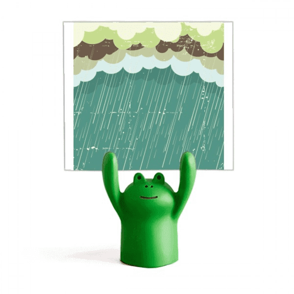 Rain Cloud Sea Weather Pattern Memo Holder Cartoon Animal Frog Stand Decoration