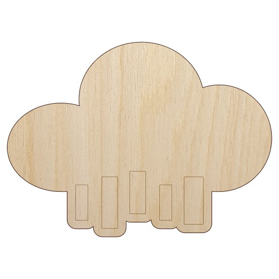 Rain Cloud Solid Wood Shape Unfinished Piece Cutout Craft DIY Projects - 6.25 Inch Size - 1/4 Inch Thick