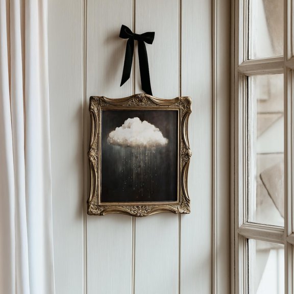 Rain Cloud Vintage Dark Academia Wall Art, Bedroom, Office, Home And Gallery Wall Decor