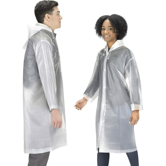 Rain Coat (2 Pack) - EVA Rain Poncho for Women and Men, Reusable Raincoat