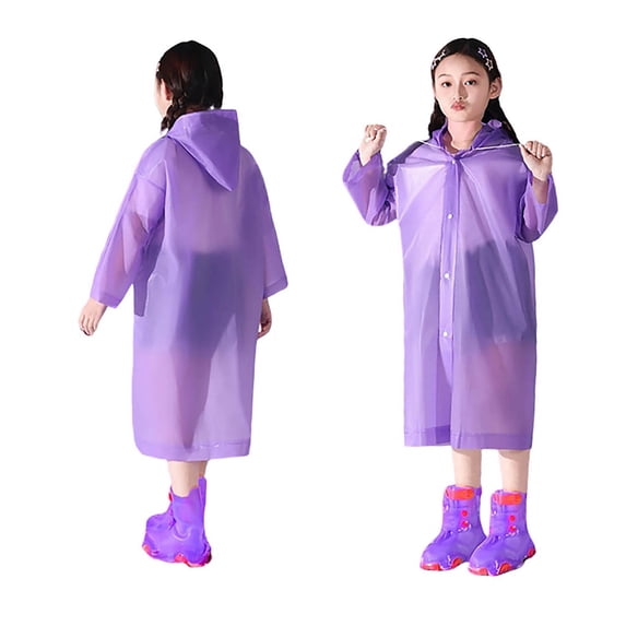 Rain Coat Boys Lightweight Waterproof Girls Rain Jacket Reusable Kids Ponchos with Hood Girls Rain Jacket Size 4-9 Years