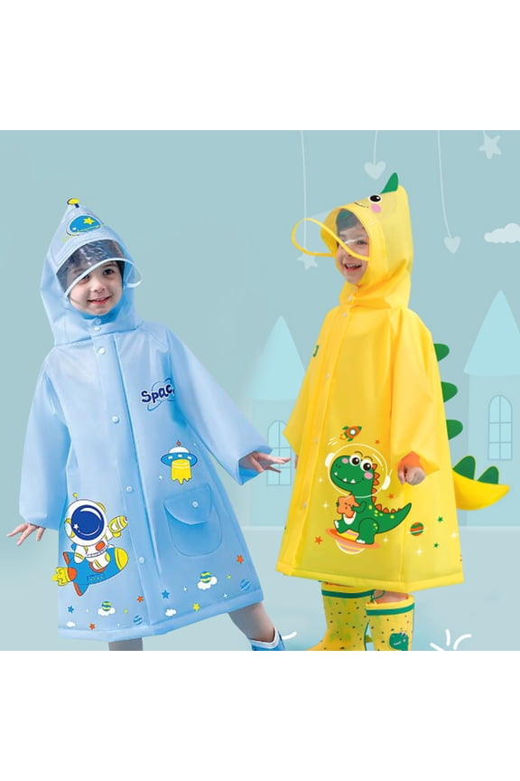 Rain Coat Children'S Raincoat Girl Boy Baby Raincoat Rainproof Toddler Hooded Blue Rain Poncho 4-5.5 Years