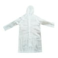 thumbnail image 1 of Rain Coat Children Summer Outdoor Raincoat Solid Color Print Hoodie Tops Long Torso Clear Panchos Rain 10-16 Years, 1 of 5